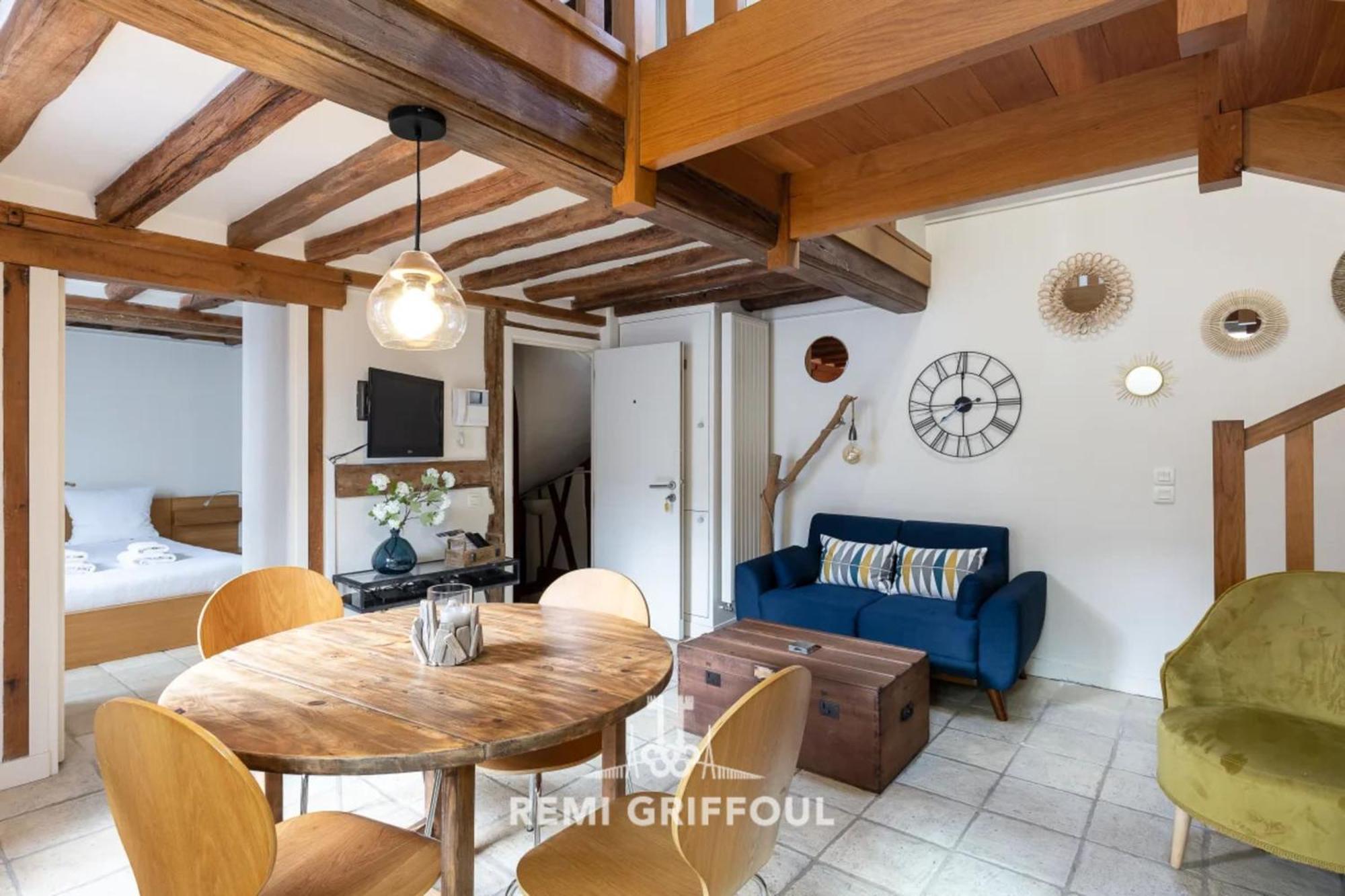 L'escalier D'h - Duplex 3 In The Center - Normand Charm - Family Apartment Honfleur